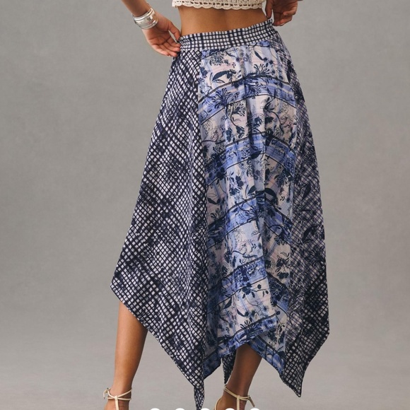 Brand New PILCRO ASYMMETRICAL LINEN DRAWSTRING SKIRT - Picture 3 of 10